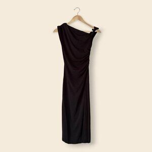 NWT DISSH, Rio Washed Black Draped Maxi Dress, XS